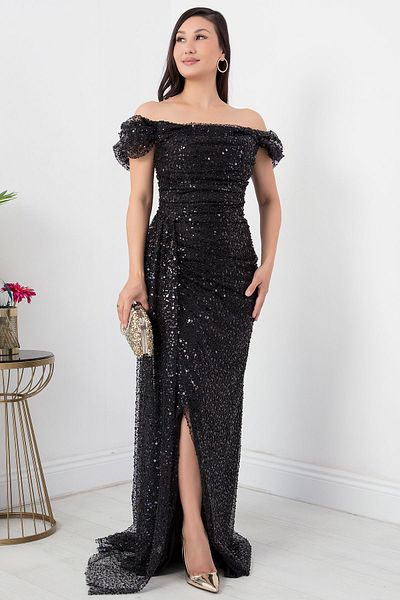 PULLIMM Rochie din tul cu paiete cu decolteu inima - ECR5350