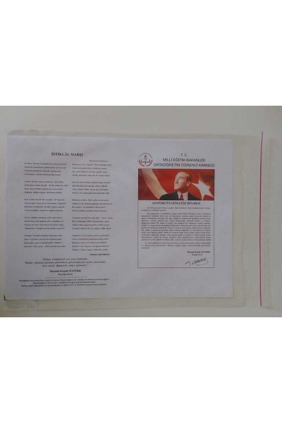 Belirteç Transparent Karne Sleeve Self-Taping File 50 Pieces