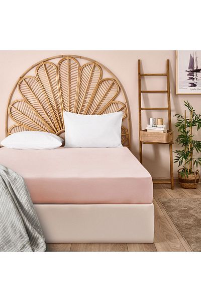 Evidea Powder Pink Single Elastic Sheet - 100X200 cm