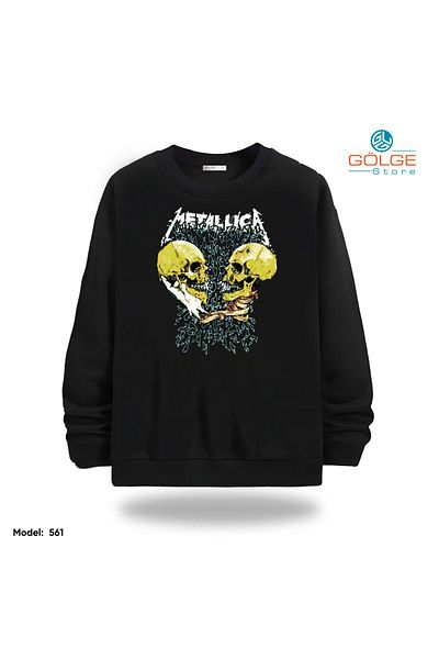 Gölge Store Metallica Chest Printed Slimfit Crew Neck 2 Thread Unisex Sweatshirt
