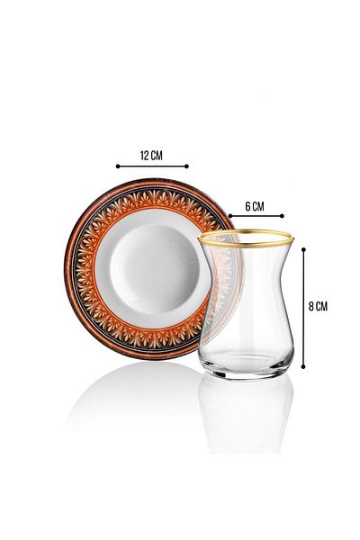 Nandy Home موديل 3 - طقم شاي 12 قطعة لـ 6 أشخاص