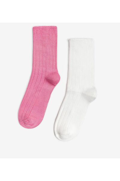 ZvM 2-парични розово-бели дамски чорапи с филц и бамбукова подметка