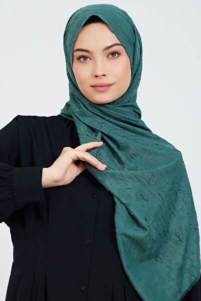 m moon scarf Premium Bambu Kraş Şal  “ Koyu Küf Yeşili “