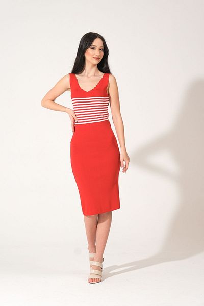 HayalGecesi Tricotaj de damă Rochie mini 90 cm Rochie creion Roșu Slim Fit - Compatibil Xs-s-m