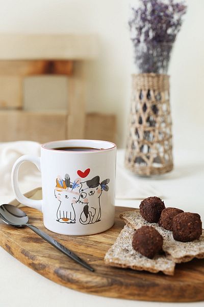 Keramika 10 cm Wide Cat Love Cylinder Mug