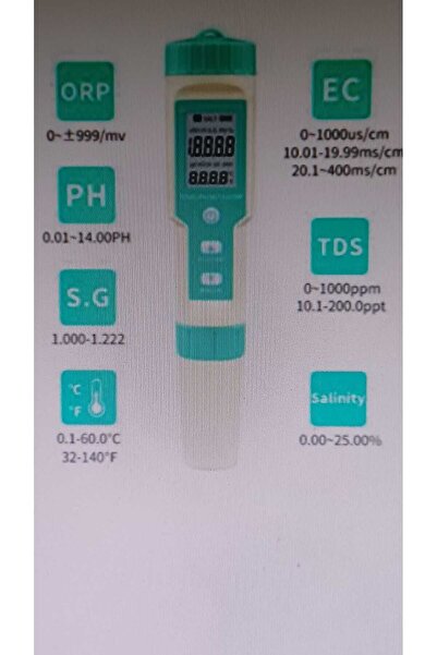 TDS ölcüm cihazı c-600 7in1 PH/TDS/EC/ORP/Deniz Suyu Ağırlık/Tuzluluk/Sıcaklık