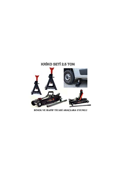 Worldforce Hidrolik Kriko Seti 2.5 Ton Kriko ve 2 Adet Kriko Standı Min: 90MM...