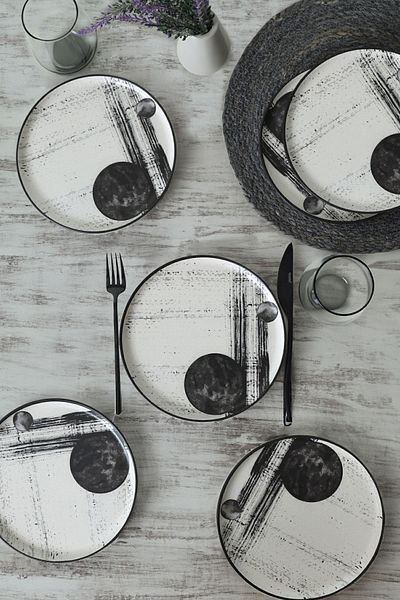Keramika Nordic Shadowy Cake Plate - 22 Cm, 6 Pieces, 21783