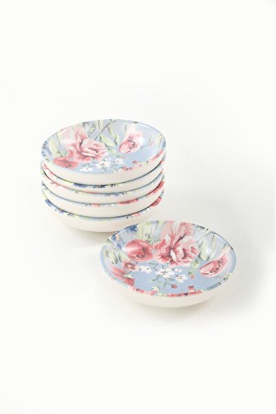 Keramika Rose Blue Snack/Sauce Bowl 13 Cm 6 Pieces - 18715