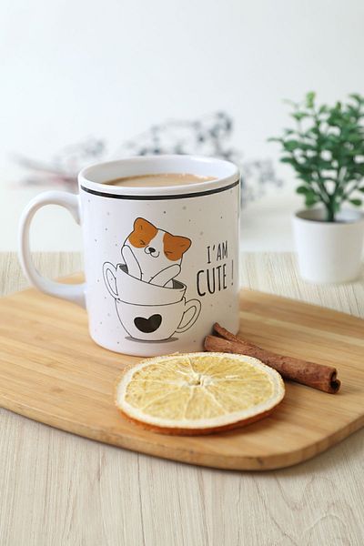 Keramika 10 cm Wide Cylinder Mug - Cute Cat