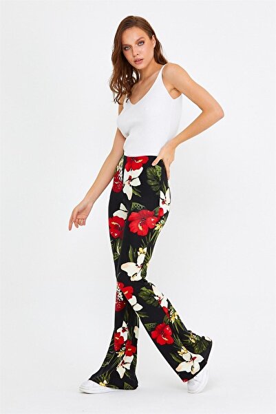 BRZ COLLECTION Γυναικείο παντελόνι με floral σχέδιο