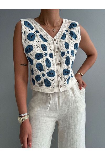 Astrea Butik Lace Design Vest