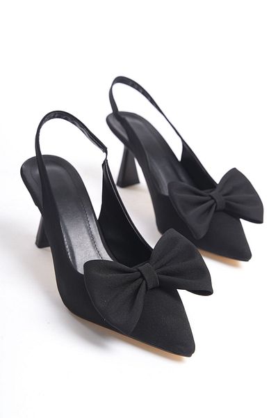 MARSEDO Arina Femei - Rochie de seara Stiletto clasica cu fundita cu varf ascutit si tocuri inalte cu spatele deschis
