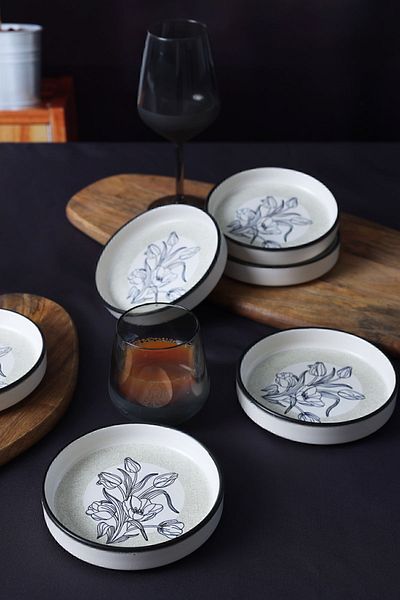 Keramika Μπολ 14 εκ. 6 τεμαχίων Shade Flowers Stackable Snack Bowl / Bowl Sauce - 21847