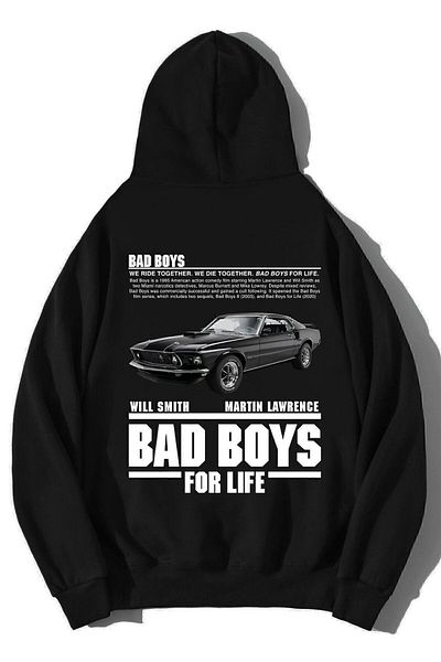 BRZ COLLECTION Унисекс суичър с овърсайз принт „Bad Boys For Life“