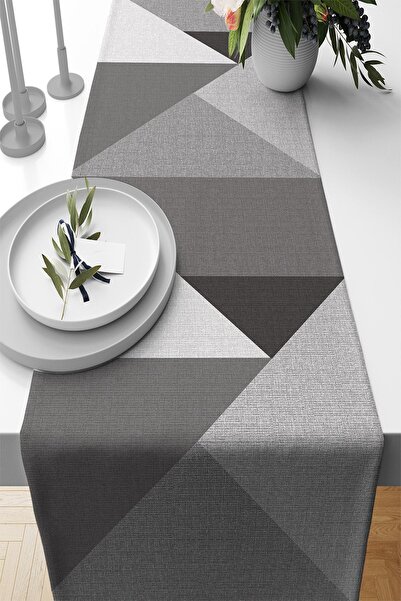 Viva Home Față de masă 40x140cm, rezistentă la pete, pene premium thailandeze, din material tip stofă Runner Geometric Rnr392