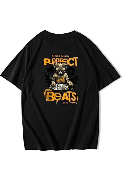 BRZ COLLECTION Tricou supradimensionat unisex Purrfect Beats