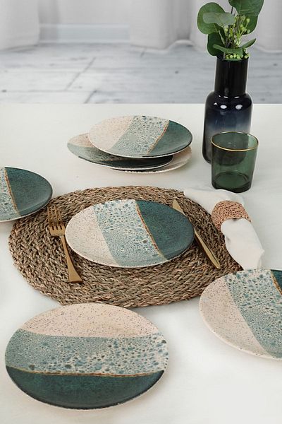 Keramika Farfurie Cake Colorata 20 Cm 6 Bucati -19781