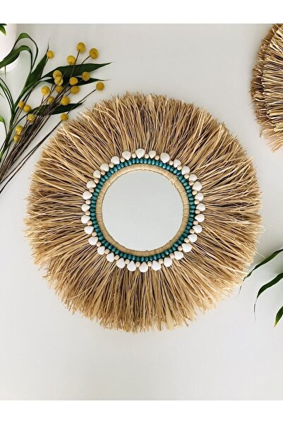 Hasirdukkanii El Yapımı Dekoratif Rafya Ayna Hasır Ayna Dekoratif Ayna Konsol...