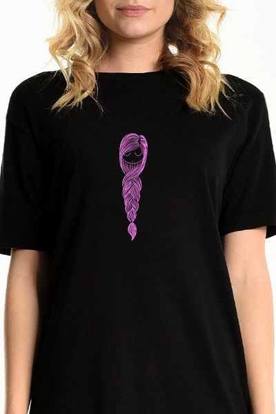 ROCKANDROLL Knitted Hair Black Short Sleeve Above Knee Mid Length Combed Cotton Dress