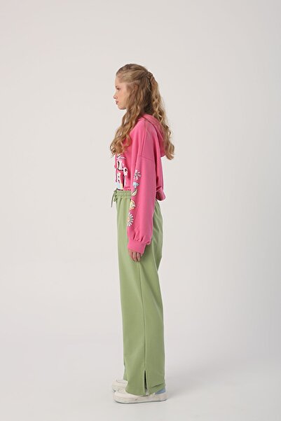 ALLDAY Açık Yeşil Paçası Yırtmaçlı Eşofman Altı