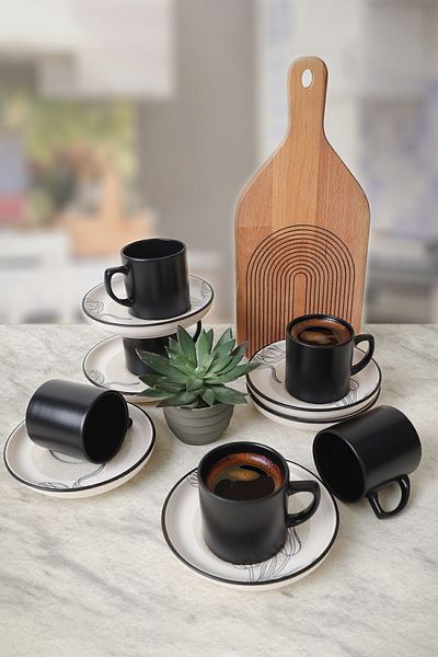 Keramika Σετ λουλουδιών Nordic Coffee Shade - 12 τεμαχίων, 6 ατόμων, 21848