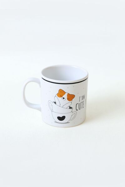 Keramika 10 cm Wide Cylinder Mug - Cute Cat