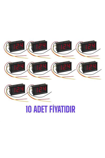 Arduino 10 Pcs Digital Voltmeter - Dc 0-100V, 3 Wires