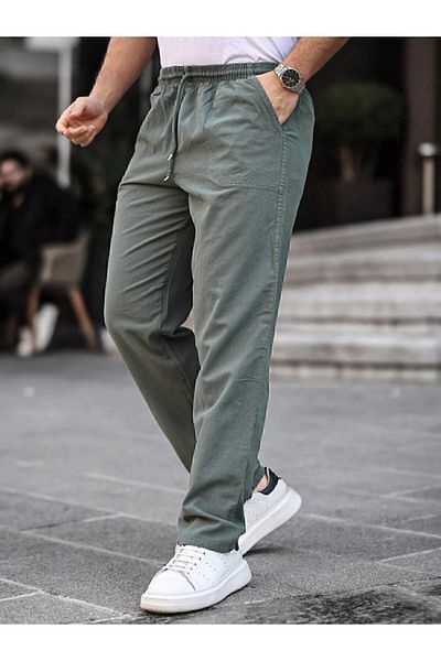 BERNEO Pantaloni unisex cu aspect de in de vară