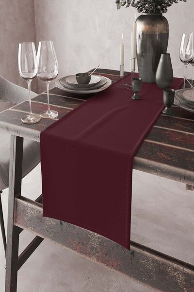 Viva Home Bordo Runner 40x140cm Premium Süet Dokuma Kumaş Leke Tutmaz Masa Ör...