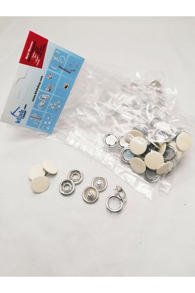 Klinkshop 15 Mm Çıtçıt- Bej Boyalı Kapaklı Klikıt- 25 Adet