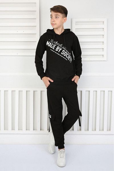 TRENDİMİZBİR Férfi kapucnis tréningruha szett - Made By Society fekete