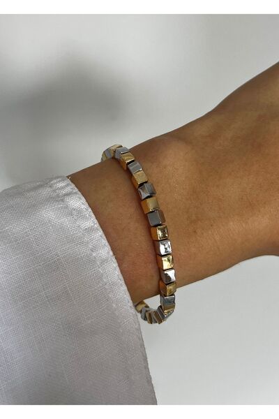 KİLİGİSTANBUL KARE TAŞ BİJUTERİ BİLEKLİK 15 CM