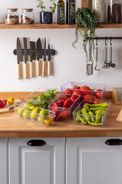 FH finehome 4.75 Lt Transparent Ahus Refrigerator Organizer - Medium Size