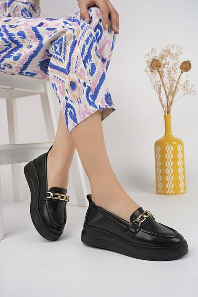 MUGGO Lydia garantierte Damen-Loafer mit ovaler Zehenpartie, dicker Sohle und Schnalle, lässige Mokassin-Schuhe