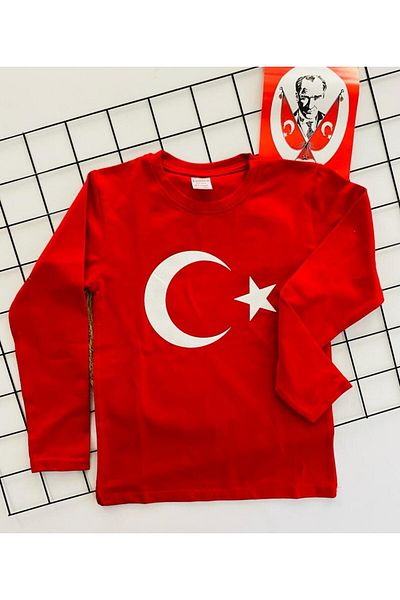 Miyakidsworld Crescent and Star Long Sleeve Combed Cotton T-Shirt 23 April 29 October Show Outfit