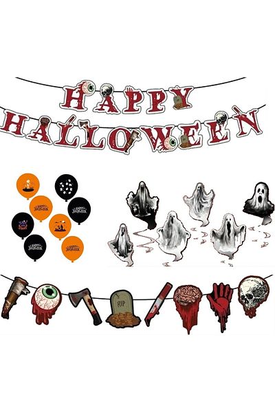 DÜVENCİ TİCARET Halloween 4-Piece Cadilar Halloween Party Ornaments