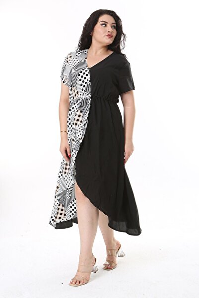 Şans Φόρεμα γάλακτος για καφέ γαρνιτούρα με κοντό μανίκι με ελαστικό γιακά και ελαστική μέση - 65n38190