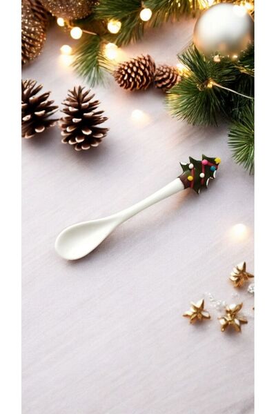 Pötikare Butik Atölye 1 Adet Çam Ağacı Porselen Kahve,reçel,tatlı Kaşığı