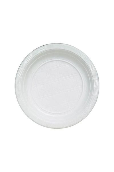 Lüx Plastik **100 Pieces** 33/B Foam Plastic Plate 19 cm Large Size White
