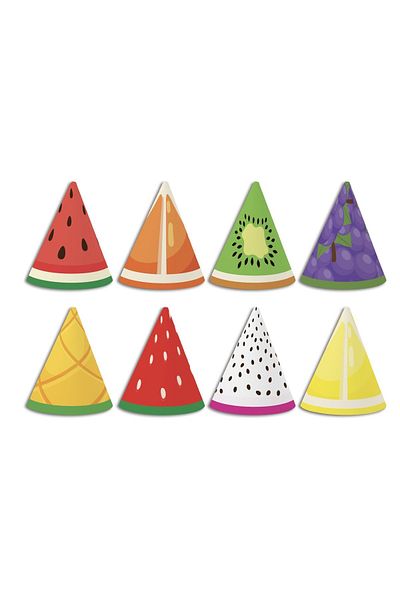 Mini Parti Mini Party Store - Set de 8 pălării cu tematică fructe