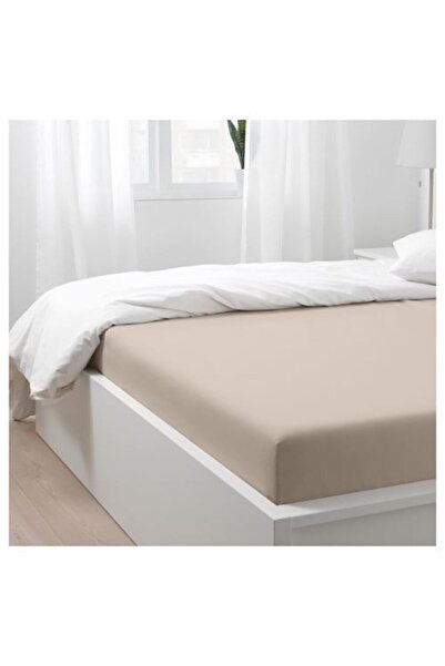 IKEA Double Elastic Sheet, Light Beige Color Meridyendukkan Size 180x200 Cm Cotton