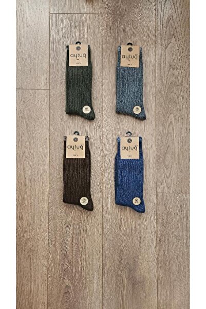Aytuğ KIŞ GRUBU ERKEK 4 ÇİFT Yün / Wool ( Gri-Mavi-Yeşil-Kahverengi ) Çorap- 25094-4