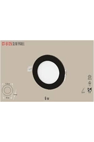 Cata Ct-5125 6 Watt Led Panel Siyah Kasa Günışığı
