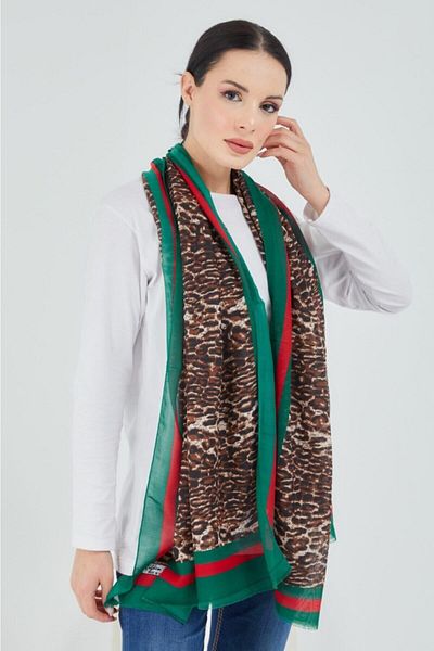 çiğdem eşarp Fairytale Patterned Shawl Scarf Leopard Pattern