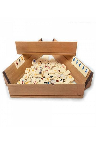 Kervan Large Size Polished Wooden Okey Set
