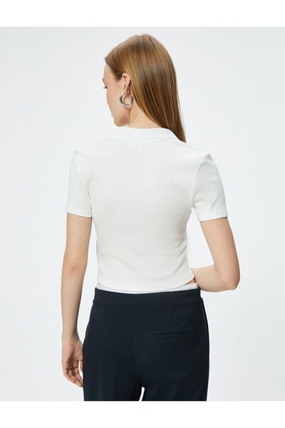 Koton Women's Lapel Button T-Shirt
