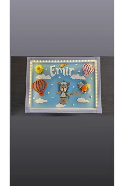 Özlem Bebek Ledli Kapı Süsü Kişiye Özel Mdf Pano