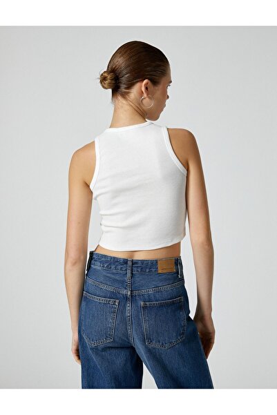 Koton Women's Basic Crop Tank Top