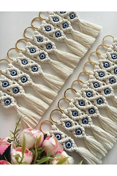 Larmina Decoration ميدالية مفاتيح مكرامية مع خرز عين الشر 20 قطعة